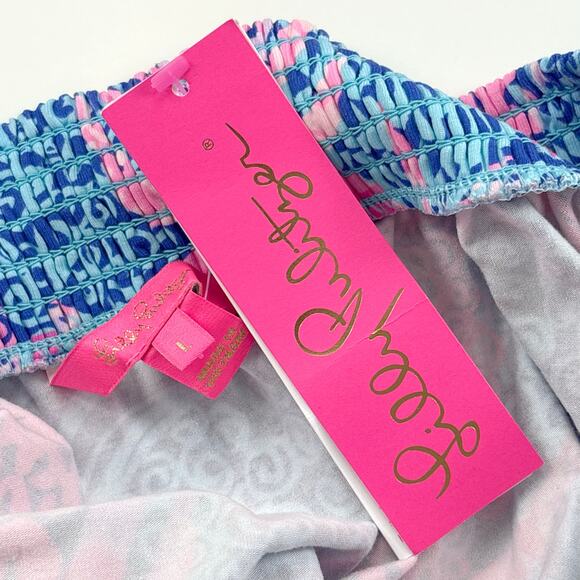 NWT Lilly Pulitzer Cyla Romper in Borealis Blue Tropic Down Low Size Large - Picture 8 of 15